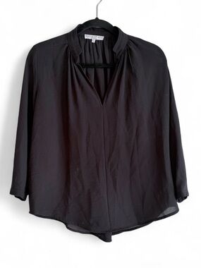 Current Air Black V Neck 3/4 Sleeve Blouse Size S
